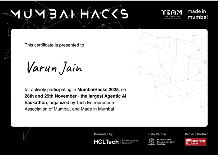 Mumbai Hacks Finalist